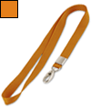 Лента для бейджа с карабином клешня, ширина 16 мм, оранжевая