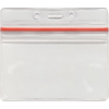 Прозрачный пластиковый карман для бейджа с застежкой ZIP-Lock, горизонтальный, 110х93 мм