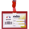 Бейдж Index на клипе, горизонтальный, 90х60 мм, красный