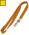 Лента для бейджа с карабином клешня, ширина 16 мм, жёлтая